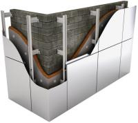 Вертикальная оцинкованная фасадная система крепления композита на Т-профиле