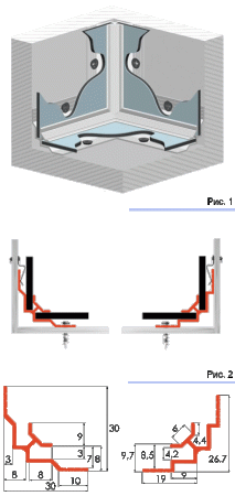Алюминиевый W-профиль угловой внутренний 4 мм L=4500 мм анодир.серебро ALU-FAST