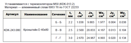 Кронштейн несущий D 40х80 KDK-243.080 Doksal (KDK-550.080), без покрытия