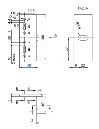 Кронштейн несущий D 40х40 KDK-243.040 Doksal, без покрытия