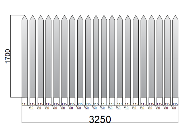 Зеркальный штакетник 115х1700 мм