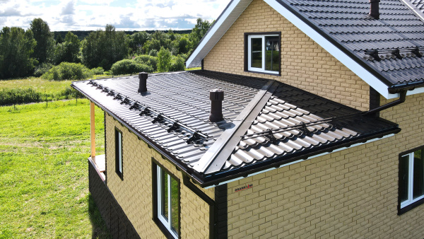 Металлочерепица классик 0,5 Satin RR 32 темно-коричневый