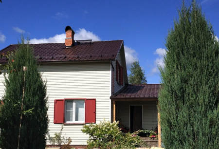 Металлочерепица камея 0,5 Satin RAL 8017 шоколад