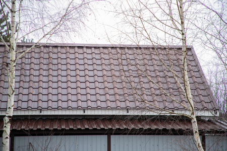 Металлочерепица камея 0,5 Satin RAL 8017 шоколад